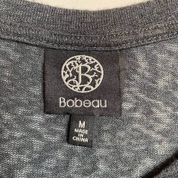 Bobeau Top Twist Front Hem Long Sleeve Lightweight Heathered Dark Gray Size M - Picture 11 of 13